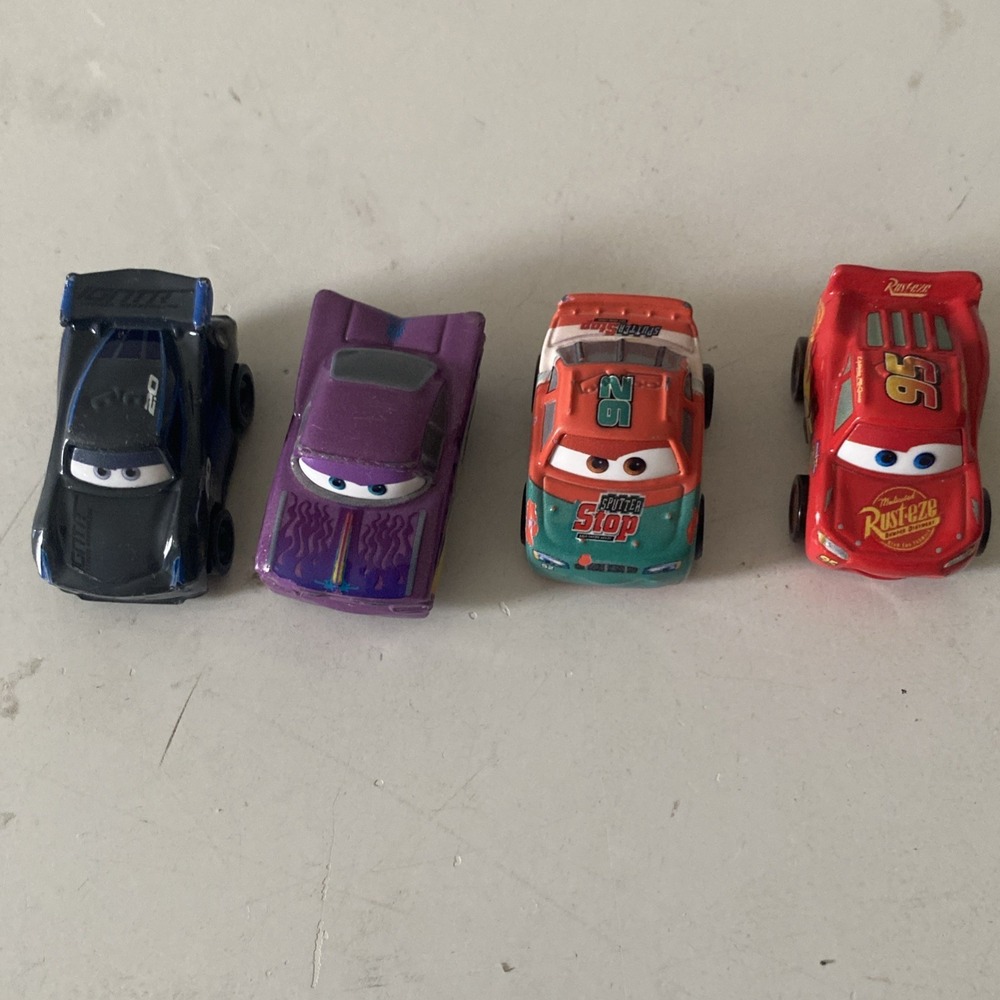 Lot of 4 Disney Pixar Cars Mini Racers Murray Clutchburn Jackson  Metal Mattel